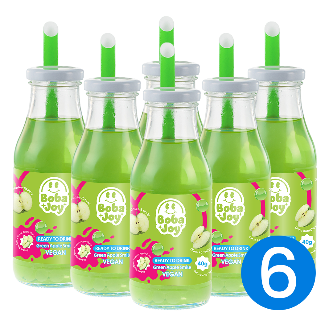 BOBAJOY Ready to Drink Green Apple Smile Bubble Tea