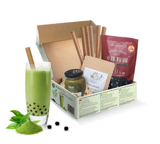 Bubble Tea Set für zu Hause - Matcha Latte für 8 Portionen