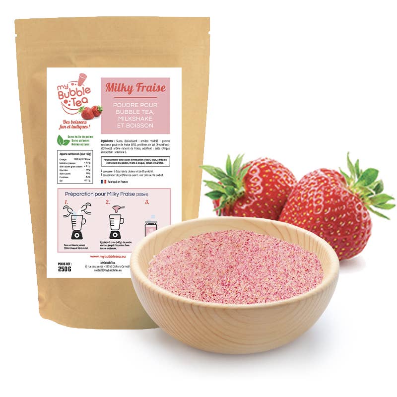 Bubble Tea aromatisiertes Pulver Erdbeere 250 g