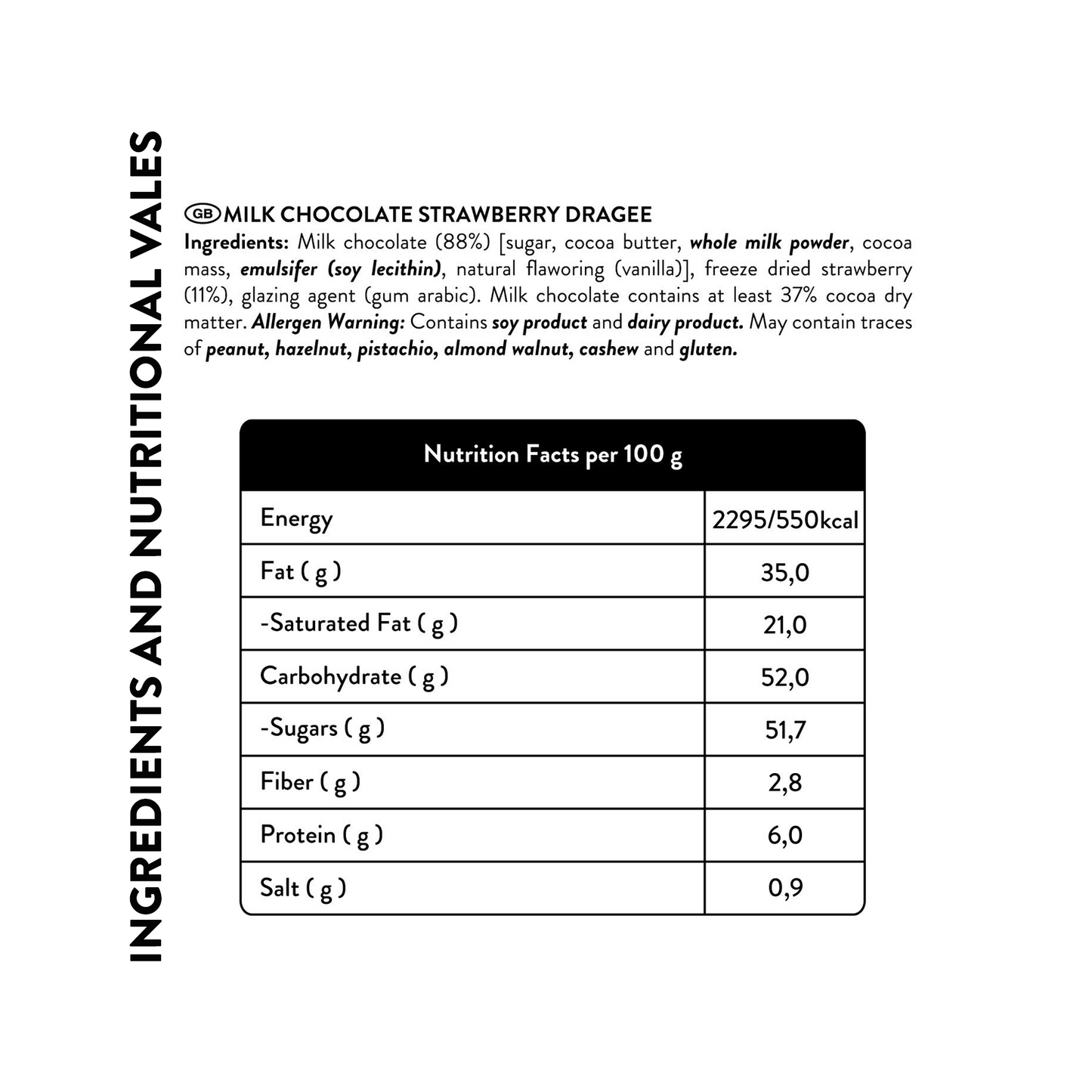 Freeze Dried Milk Chocolate Strawberry Dragee,80g