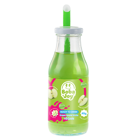 BOBAJOY Ready to Drink Green Apple Smile Bubble Tea