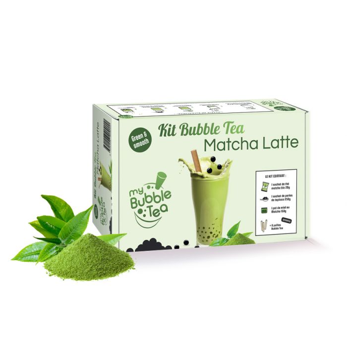 Bubble Tea Set für zu Hause - Matcha Latte für 8 Portionen