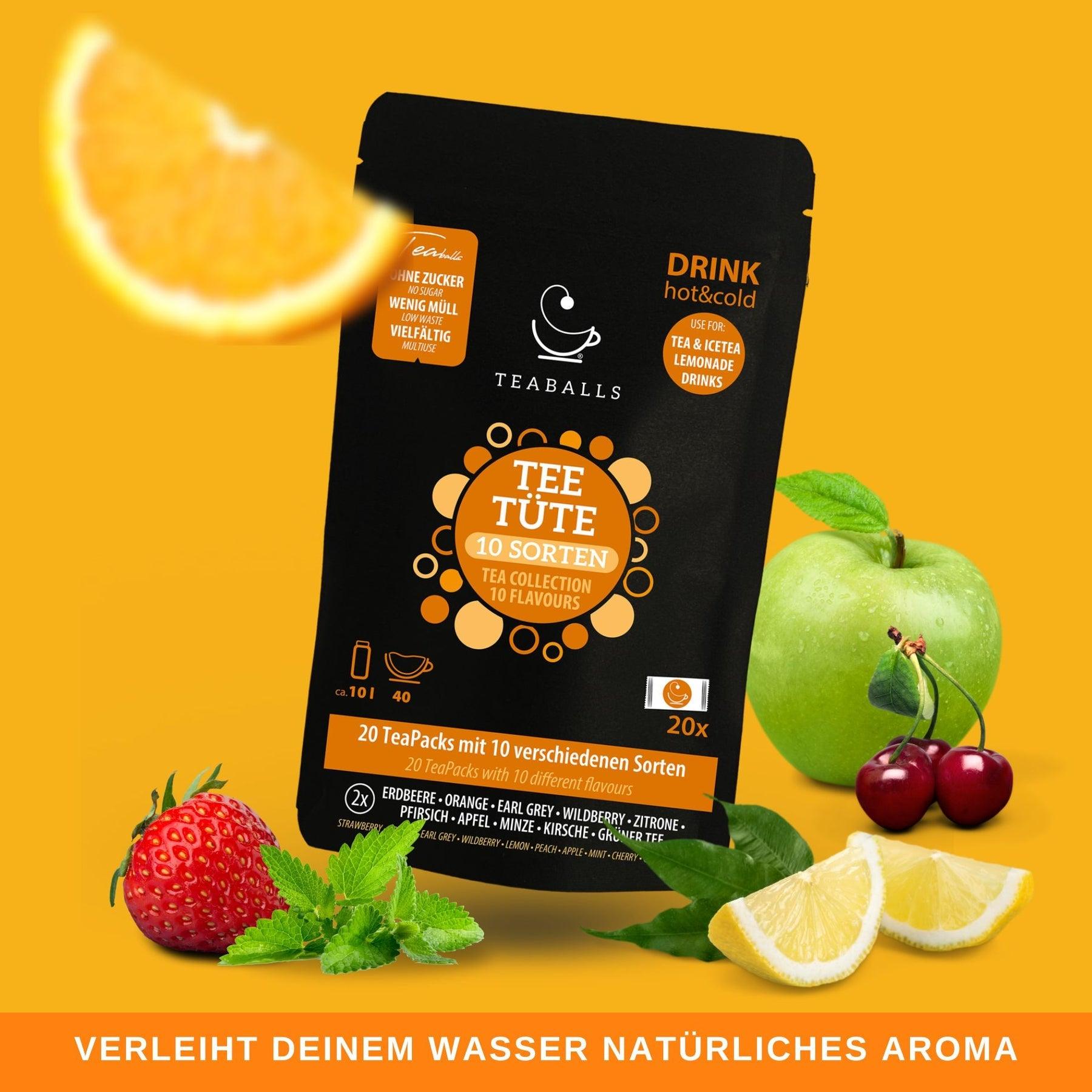 TEABALLS – Teetüte | Probiertüte Black Selection | 20 Sorten zum geniessen | 20-40 Tassen Tee - TEABALLS OFFICIAL | TEABALLS Schweiz | Tee ohne Beutel 